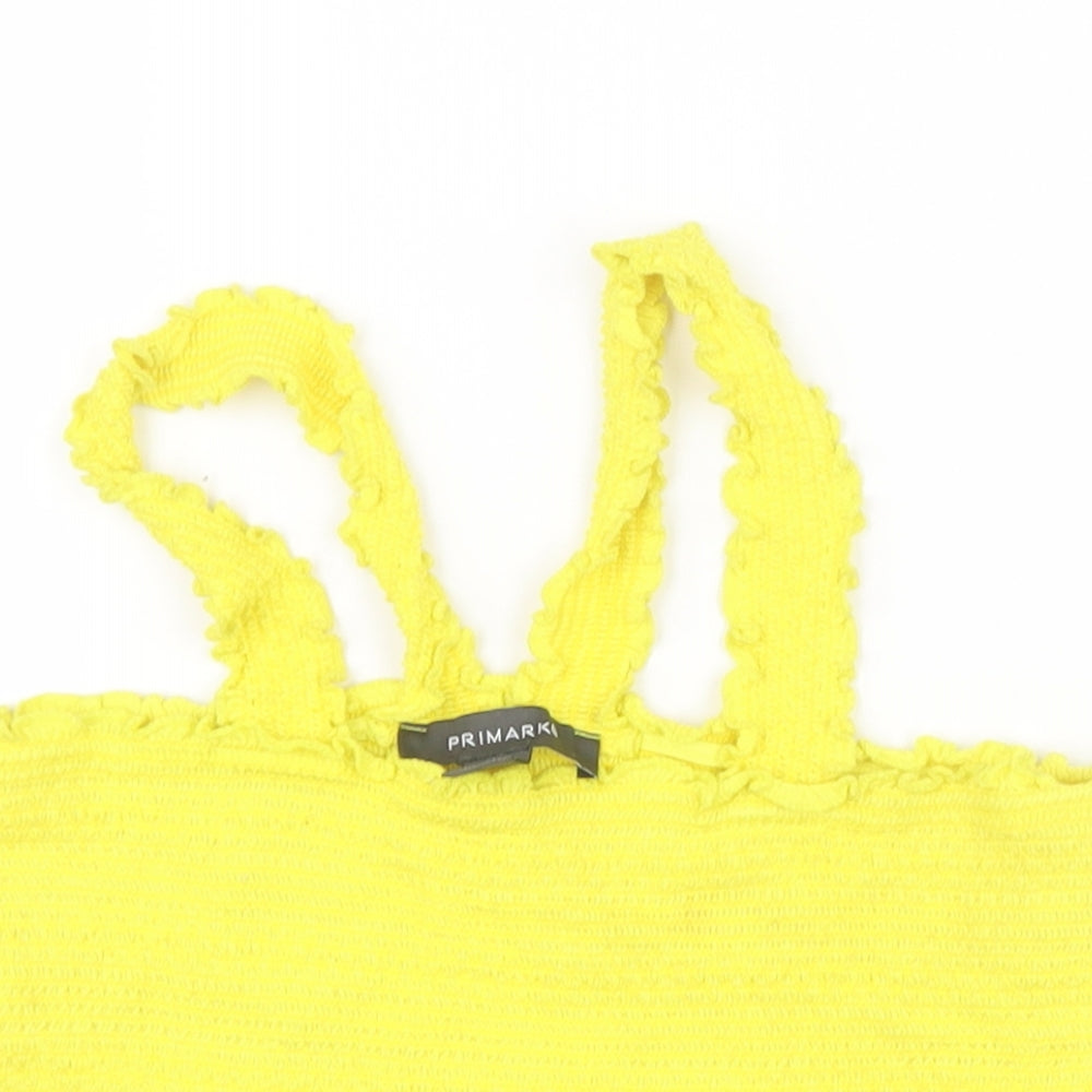 Primark Womens Yellow   Cropped T-Shirt Size 12