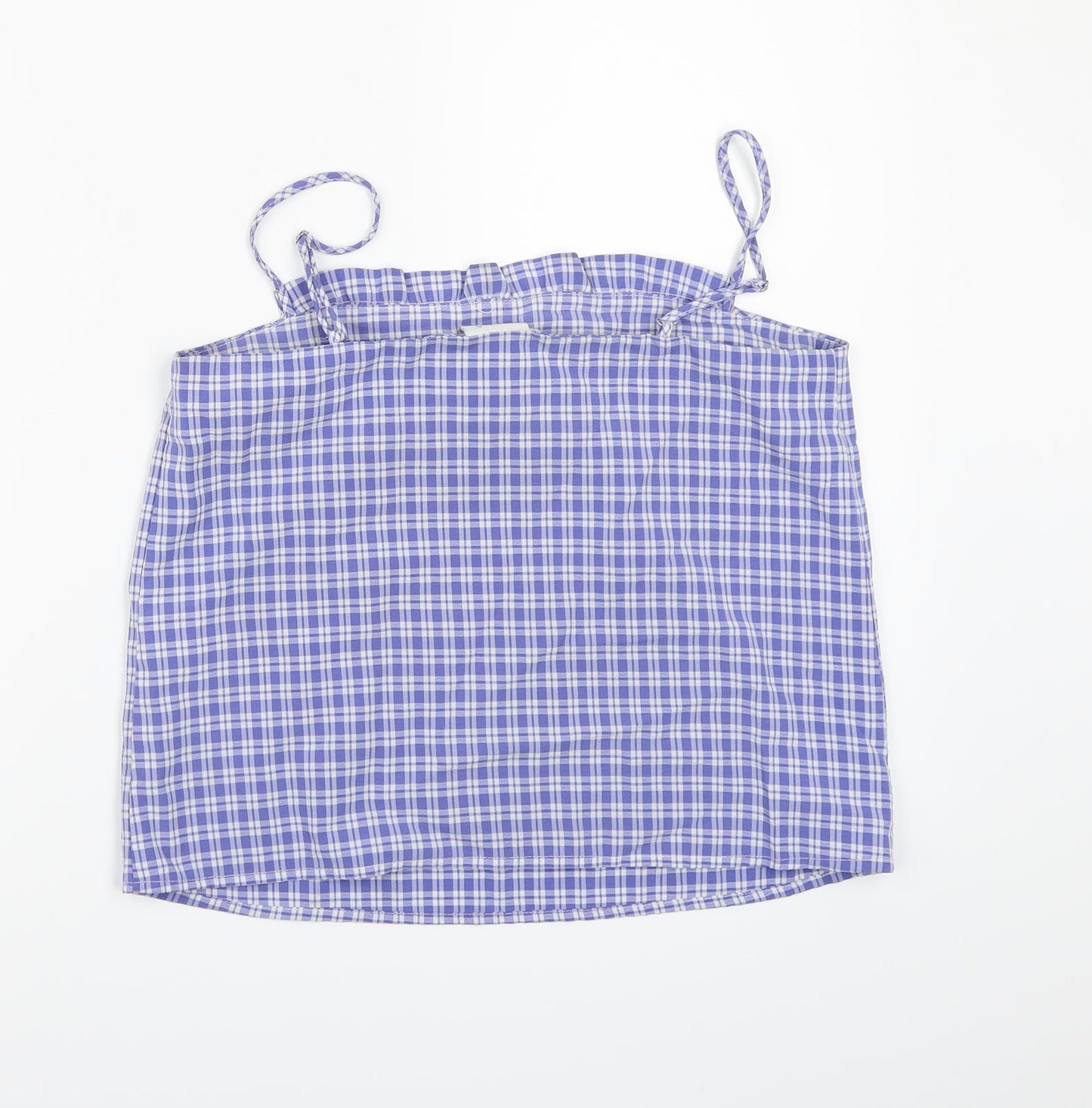 Vila Clothes Womens Blue Check  Camisole Tank Size 10