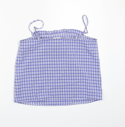 Vila Clothes Womens Blue Check  Camisole Tank Size 10