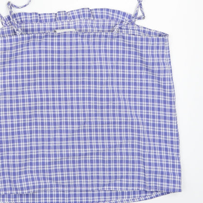 Vila Clothes Womens Blue Check  Camisole Tank Size 10