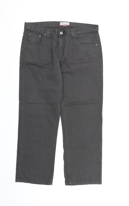 TU Mens Grey Striped  Trousers   L28 in