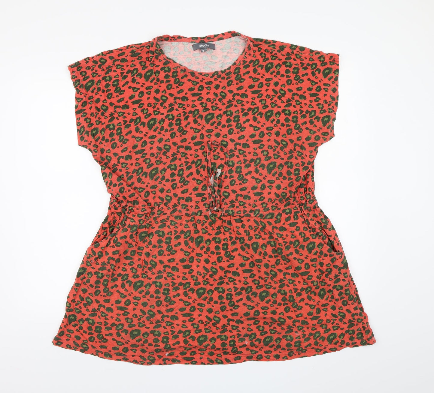Womens UK Size 20 Studio Red Basic T-Shirt