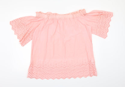 Womens UK Size 16 H&M Pink Basic Blouse