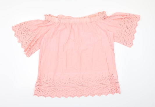 Womens UK Size 16 H&M Pink Basic Blouse