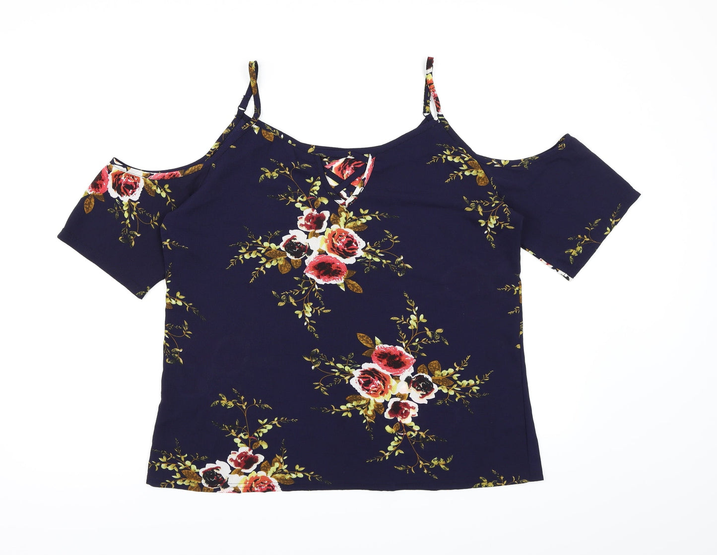Womens UK Size 2XL Preworn Blue Basic Blouse