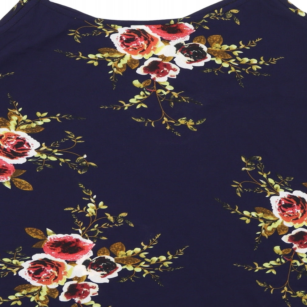 Womens UK Size 2XL Preworn Blue Basic Blouse