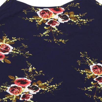 Womens UK Size 2XL Preworn Blue Basic Blouse