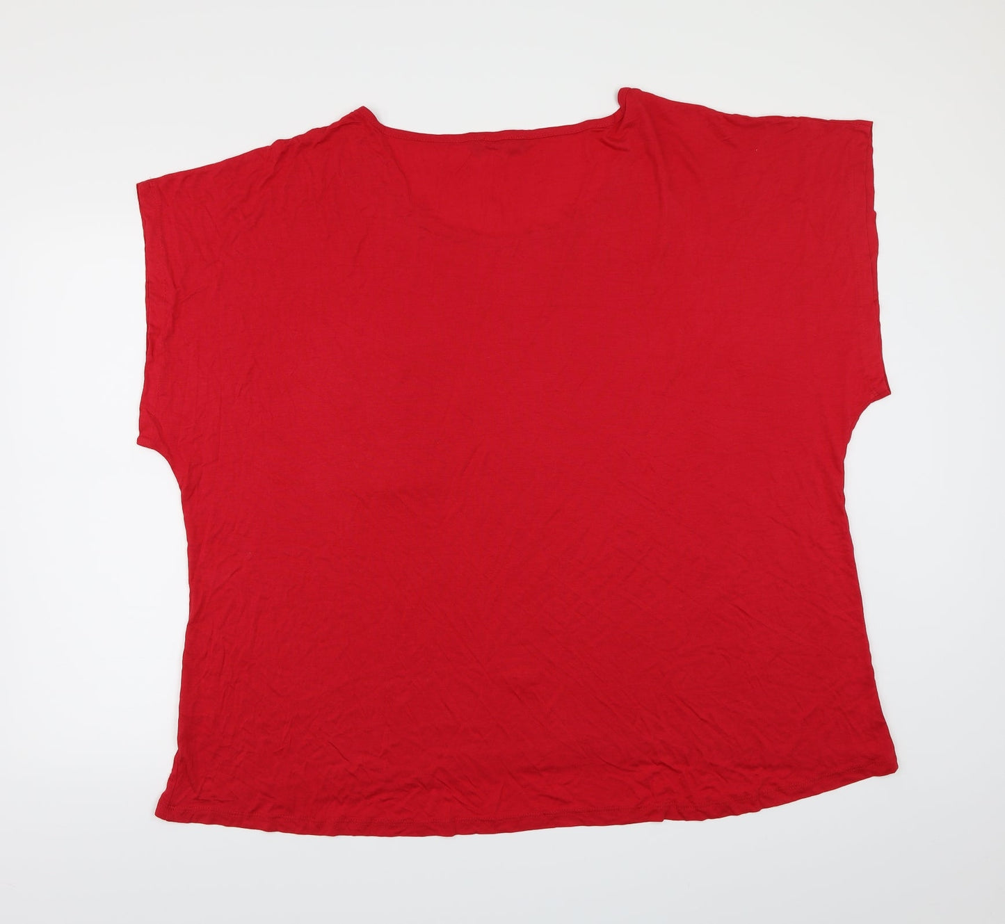 Womens UK Size 20 Studio Red Basic T-Shirt