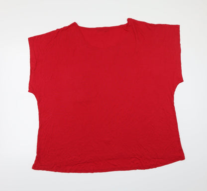 Womens UK Size 20 Studio Red Basic T-Shirt