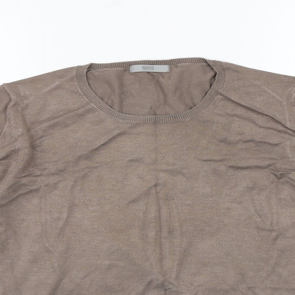 Marks & Spencer Womens Brown  Knit Pullover Jumper Size 18