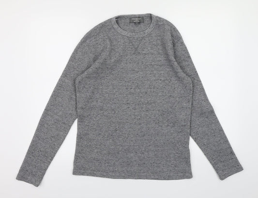 Primark Mens Grey  Knit Pullover Jumper Size S