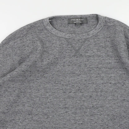 Primark Mens Grey  Knit Pullover Jumper Size S