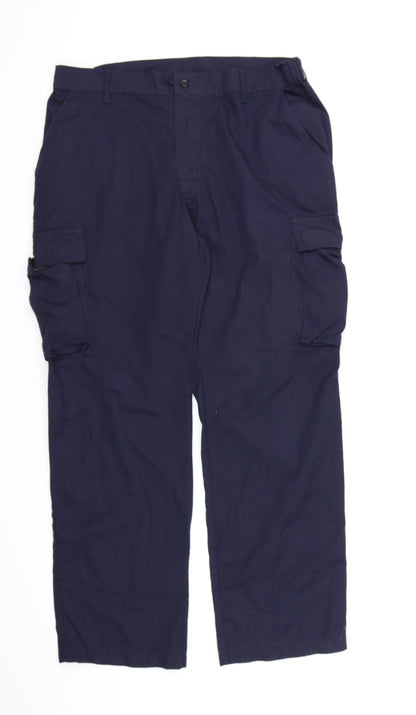 Alsico Mens Blue  Canvas Cargo Trousers  L30 in