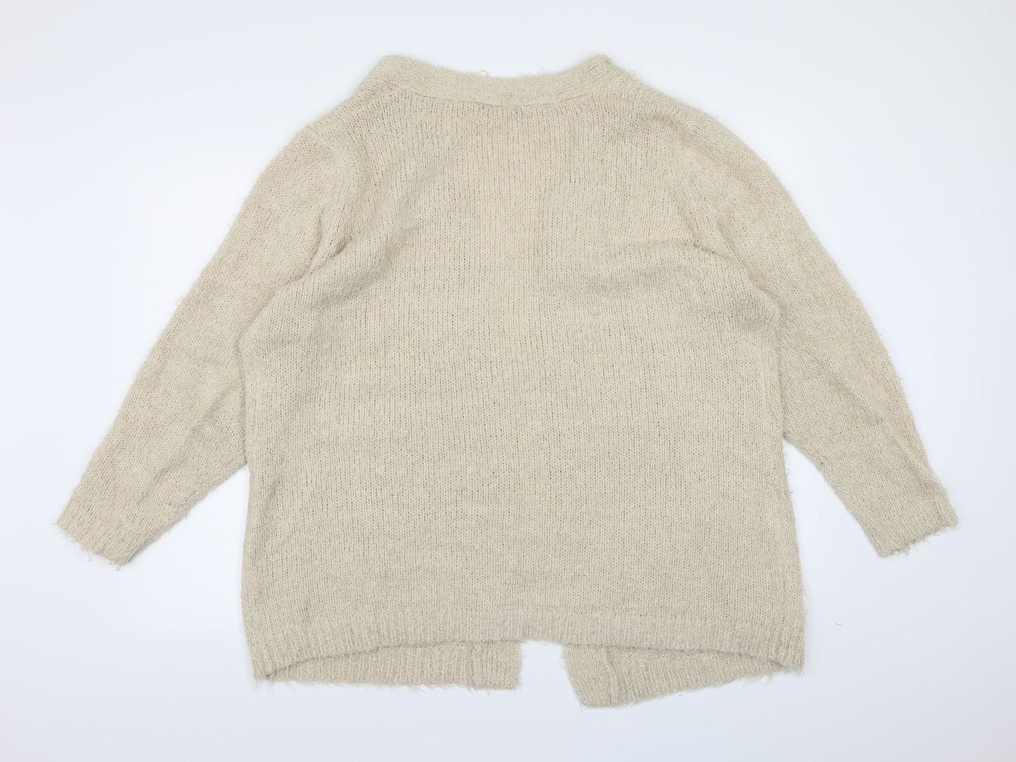 Brave Soul Womens Beige  Knit Cardigan Jumper Size 20