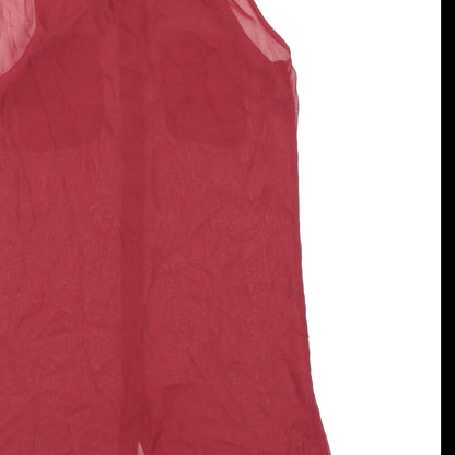 Papaya Womens Red  Chiffon Basic Button-Up Size 8