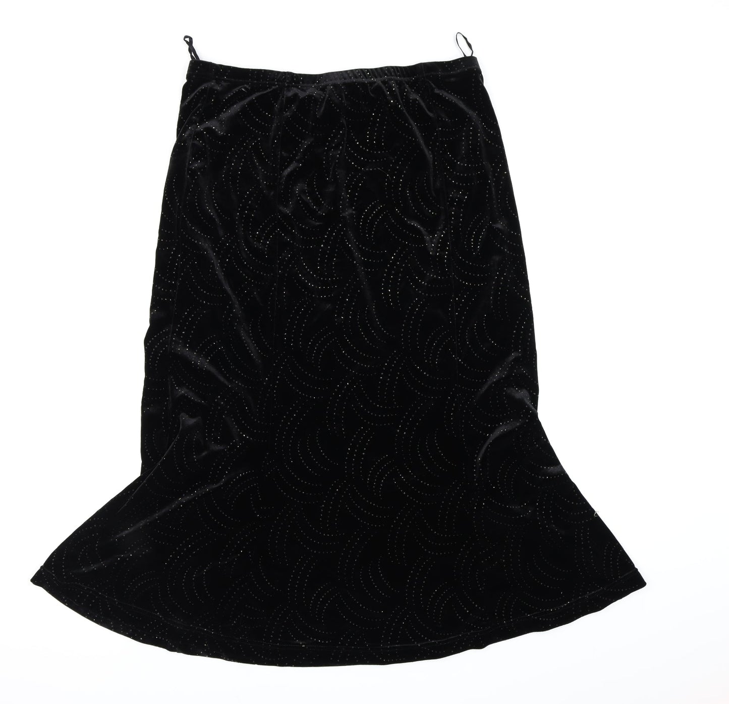 AMARANTO Womens Black  Velour Swing Skirt Size 16