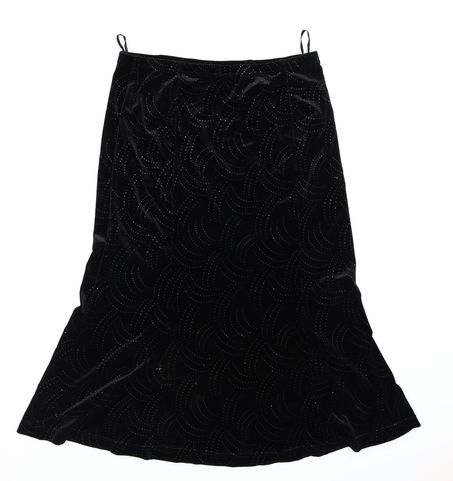 AMARANTO Womens Black  Velour Swing Skirt Size 16