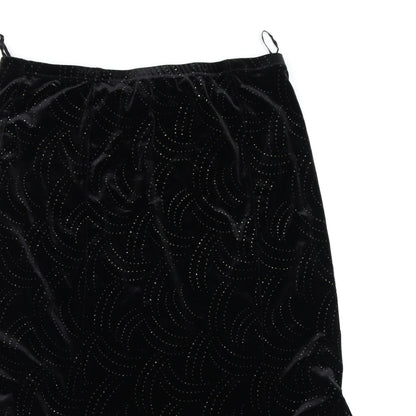 AMARANTO Womens Black  Velour Swing Skirt Size 16