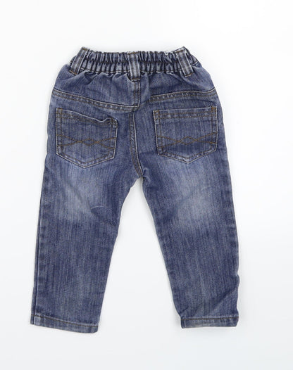 Little Rebel Boys Blue  Denim Cargo Jeans Size 18-24 Months
