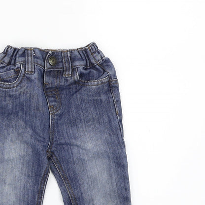 Little Rebel Boys Blue  Denim Cargo Jeans Size 18-24 Months