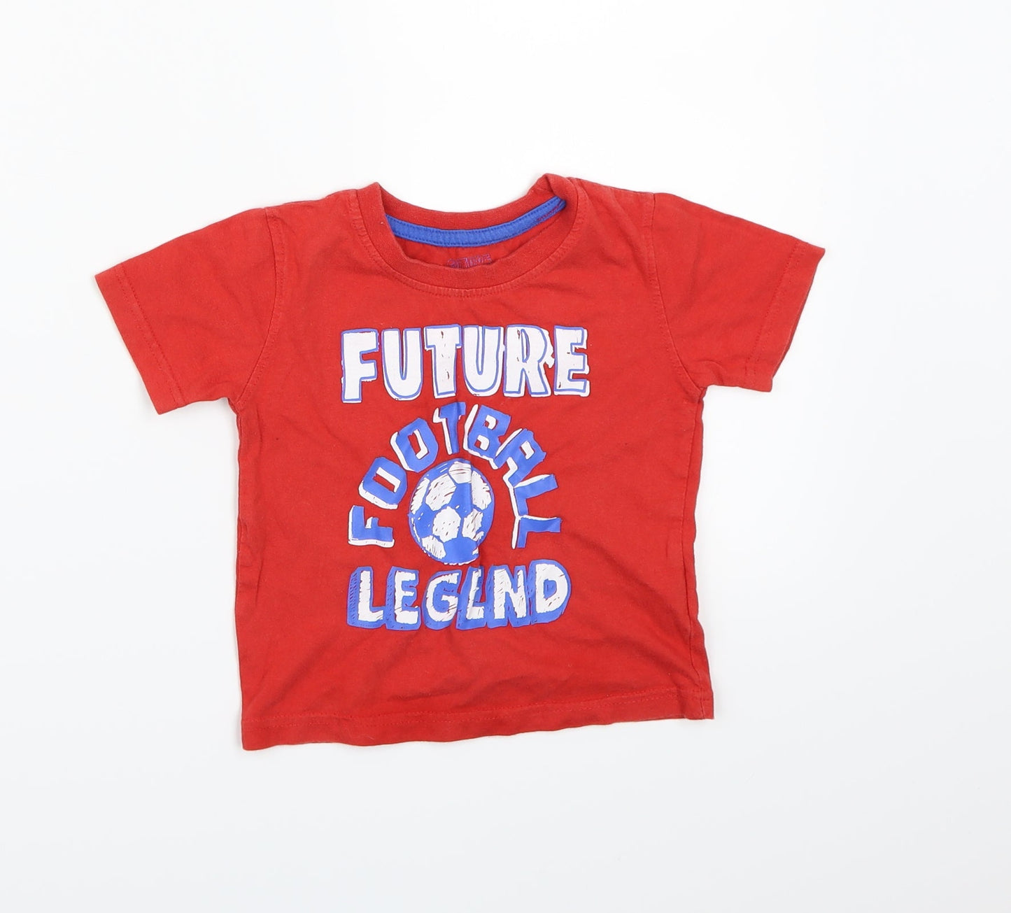 Little Rebel Boys Red   Basic T-Shirt Size 24 Months  - Football