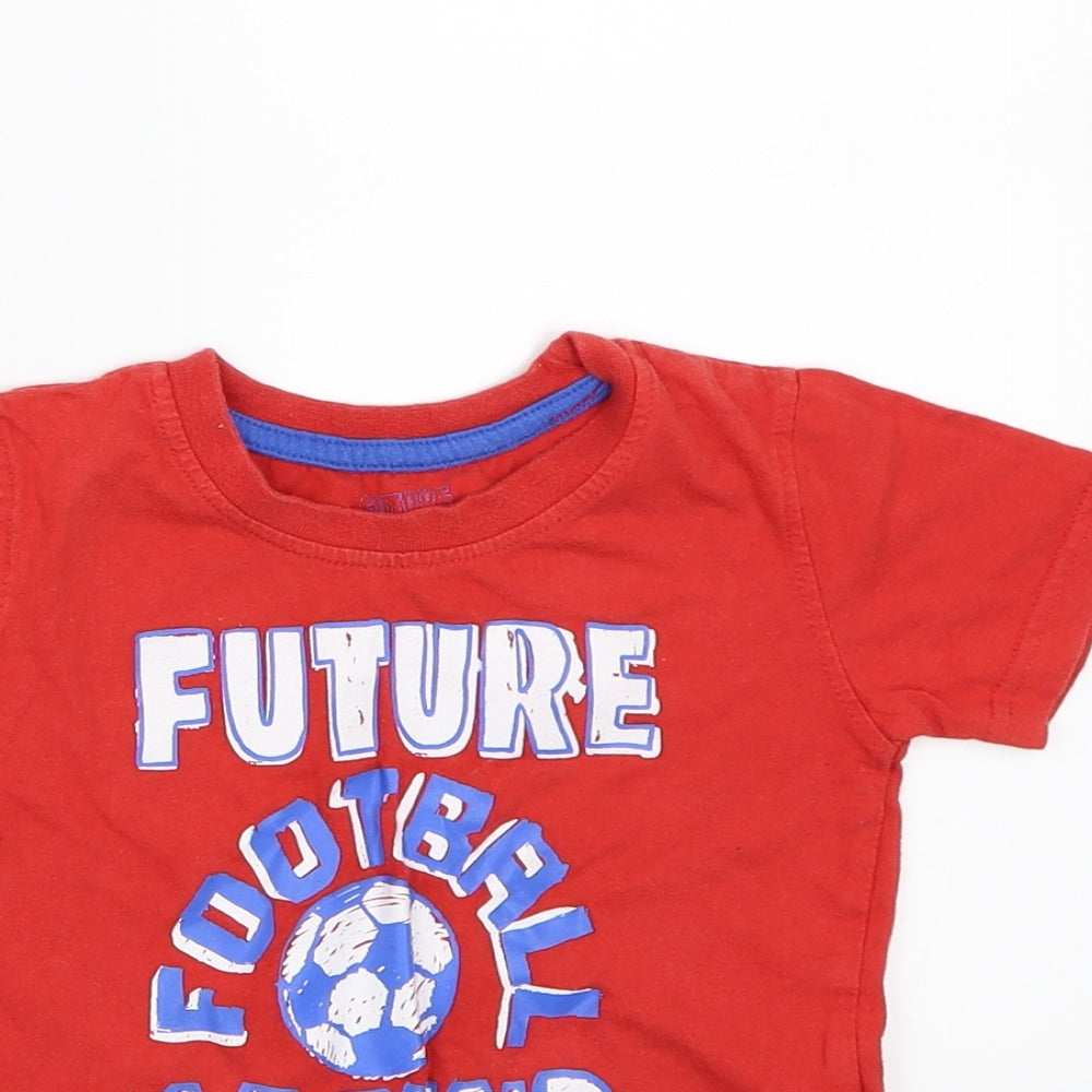 Little Rebel Boys Red   Basic T-Shirt Size 24 Months  - Football