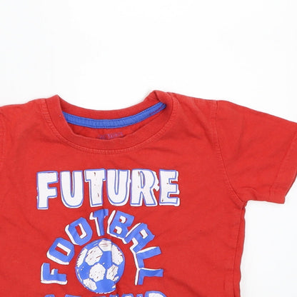 Little Rebel Boys Red   Basic T-Shirt Size 24 Months  - Football