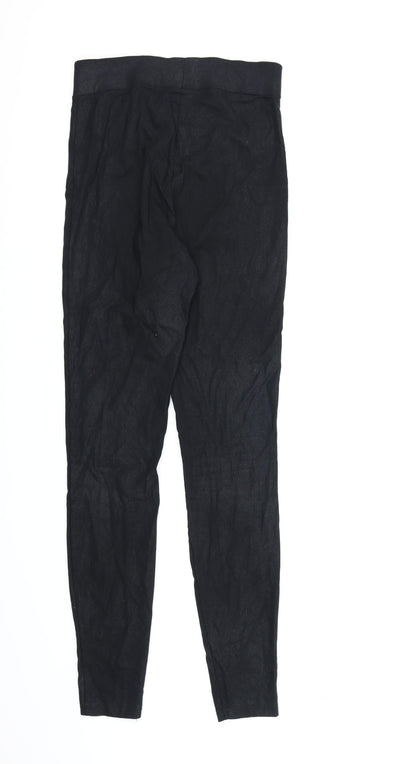 Womens UK Size 8 Papaya  Pedal Pusher Black Leggings