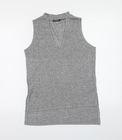Out Of Gas Womens Grey   Basic Blouse Size 8