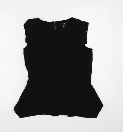Womens UK Size 10 H&M Black Basic Blouse