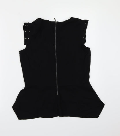 Womens UK Size 10 H&M Black Basic Blouse