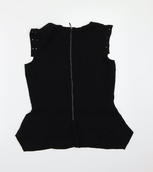 Womens UK Size 10 H&M Black Basic Blouse
