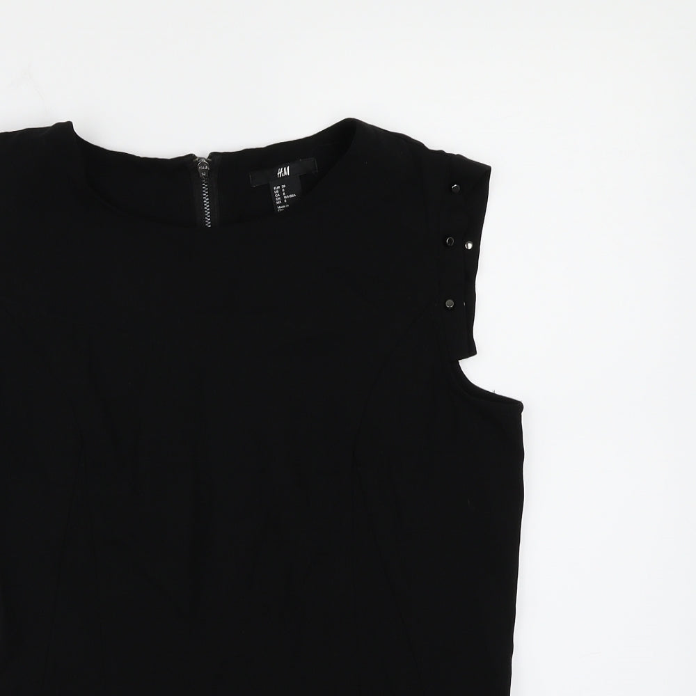 Womens UK Size 10 H&M Black Basic Blouse