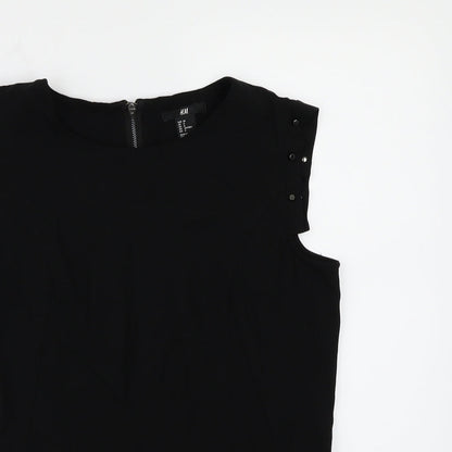 Womens UK Size 10 H&M Black Basic Blouse
