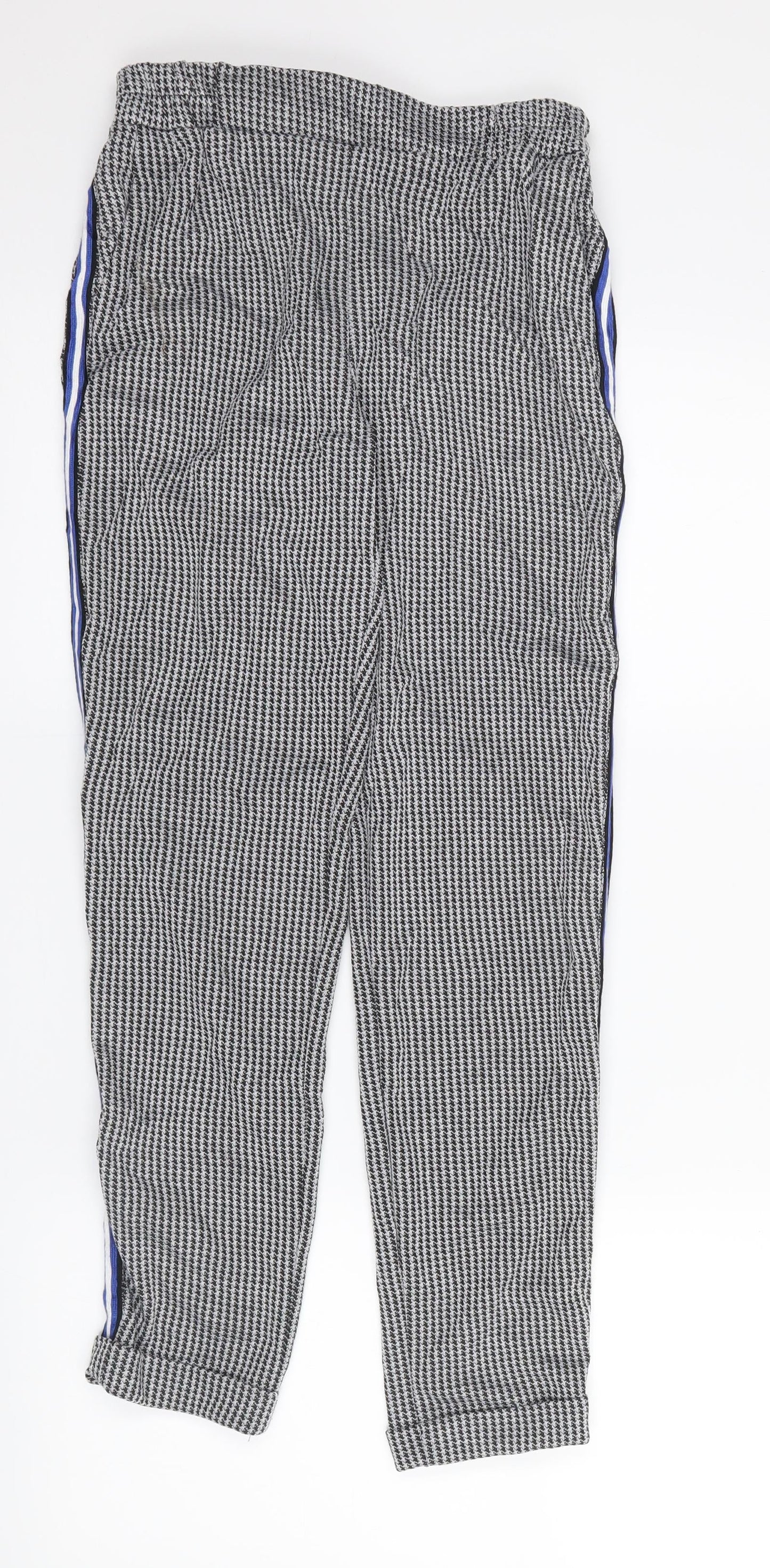 Primark Womens Black Geometric  Jogger Trousers Size 6 L26 in