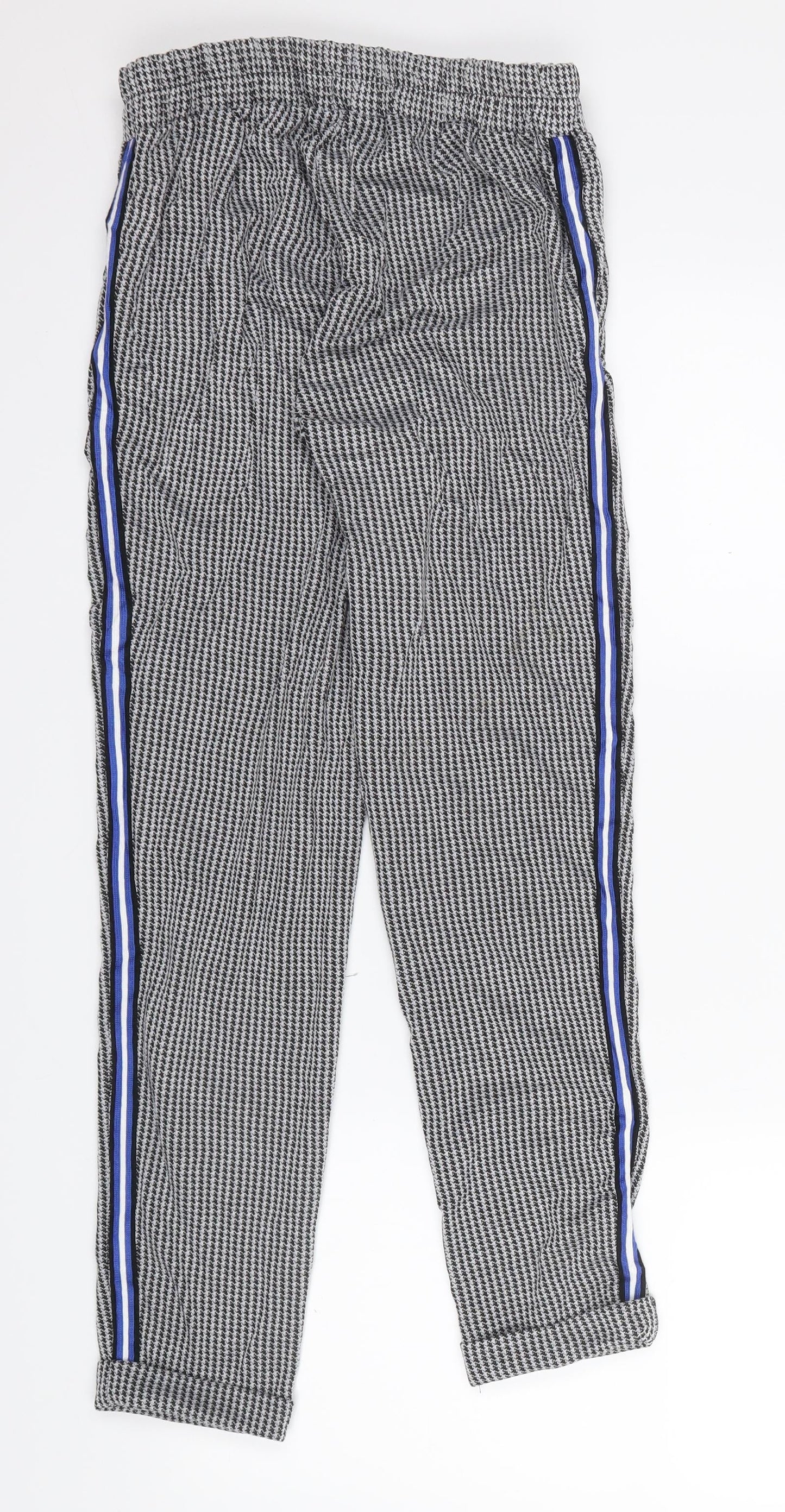 Primark Womens Black Geometric  Jogger Trousers Size 6 L26 in