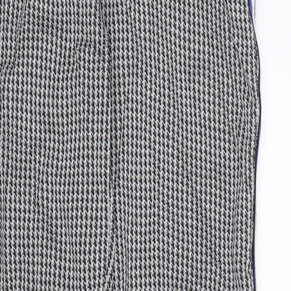 Primark Womens Black Geometric  Jogger Trousers Size 6 L26 in
