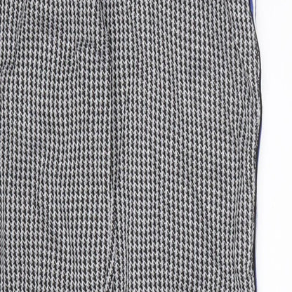 Primark Womens Black Geometric  Jogger Trousers Size 6 L26 in