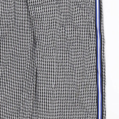 Primark Womens Black Geometric  Jogger Trousers Size 6 L26 in