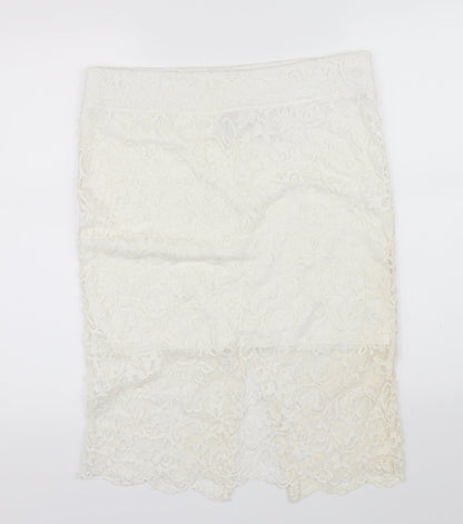 Womens UK Size L Preworn A-Line Lace Skirt
