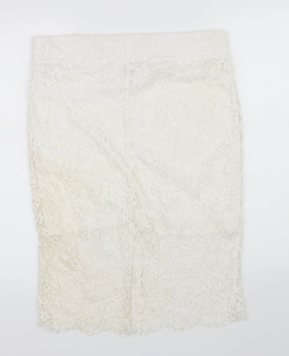 Womens UK Size L Preworn A-Line Lace Skirt