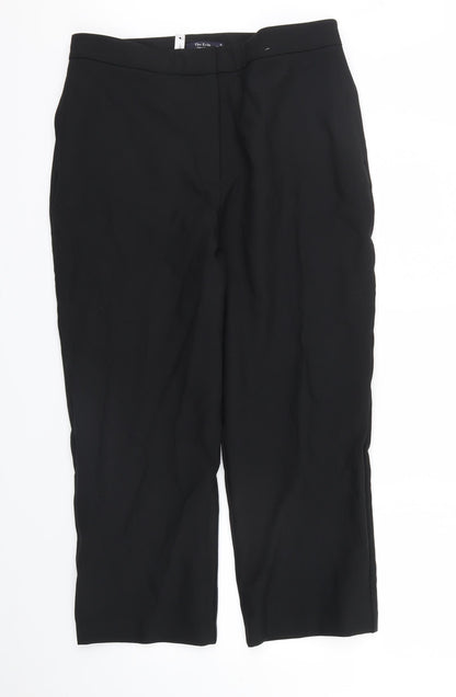 Womens UK Size 16 M&S Regular Fit Dress Pants Black Trousers