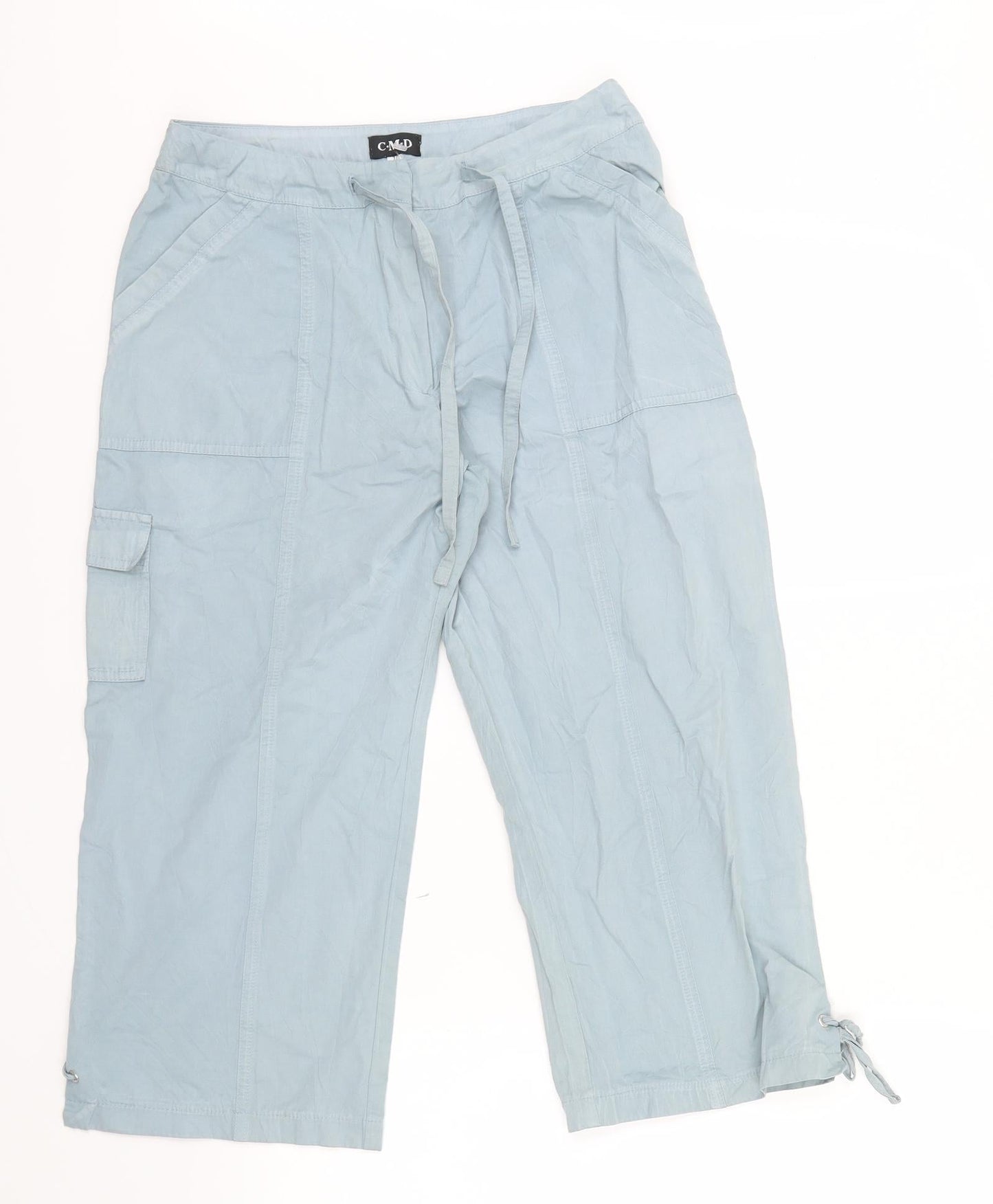 C.M.D Womens Blue   Cropped Trousers Size 10 L20 in