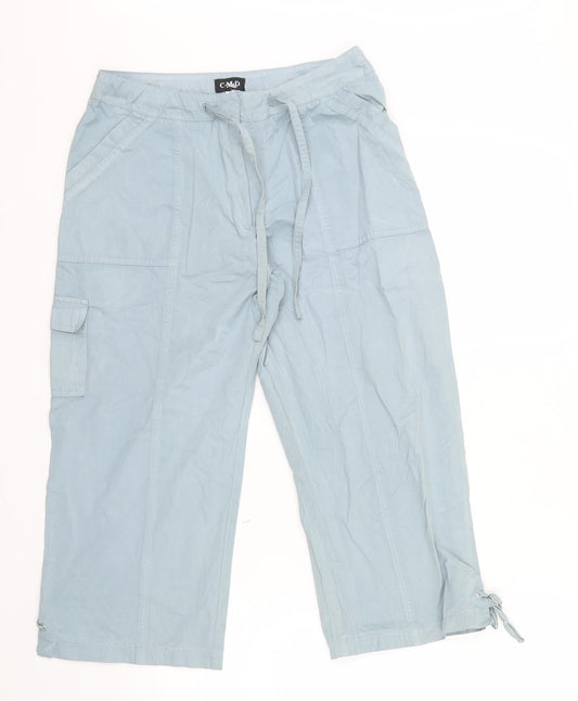 C.M.D Womens Blue   Cropped Trousers Size 10 L20 in