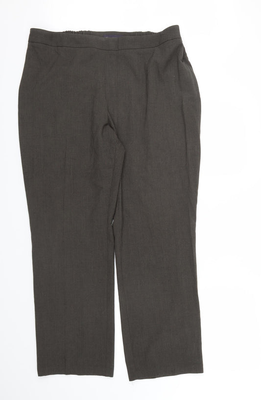 M&S Womens Brown Houndstooth  Sweatpants Trousers Size 18 L29 in