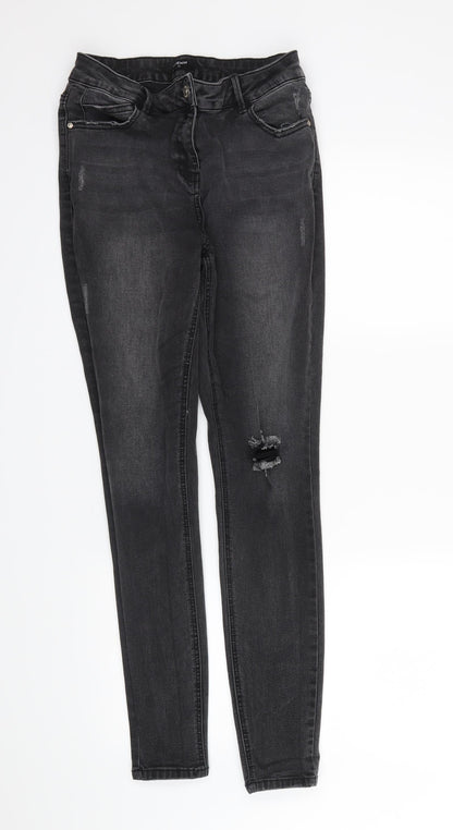 Womens UK Size 12 Denim Regular Fit Skinny Black Jeans