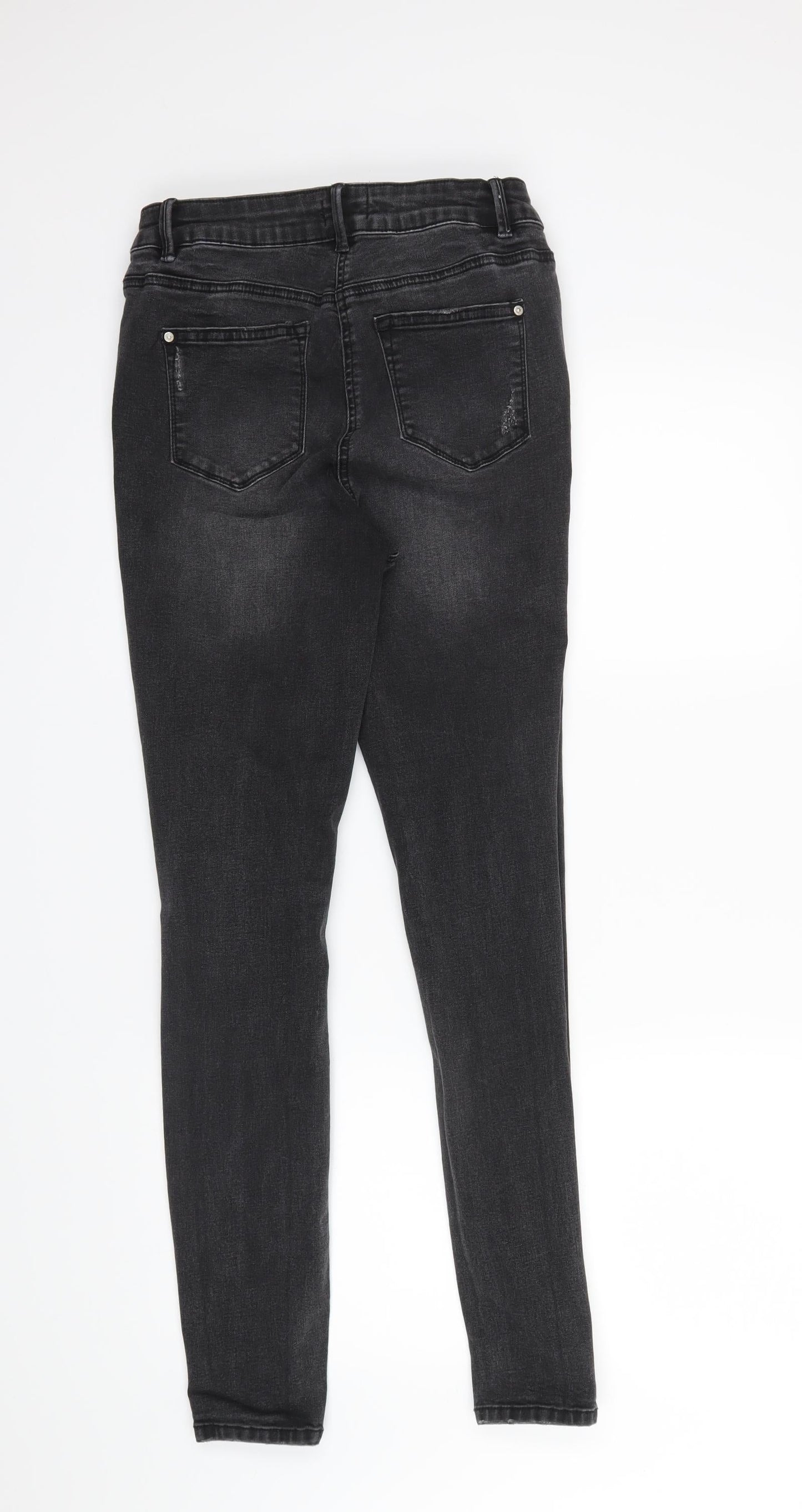 Womens UK Size 12 Denim Regular Fit Skinny Black Jeans