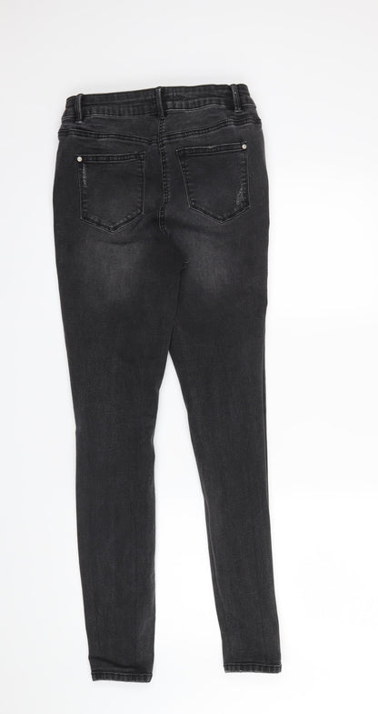 Womens UK Size 12 Denim Regular Fit Skinny Black Jeans