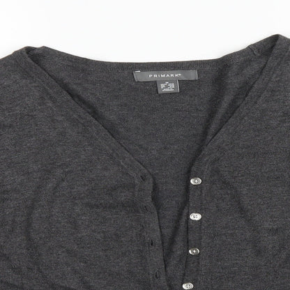 Primark Womens Grey   Cardigan Jumper Size M