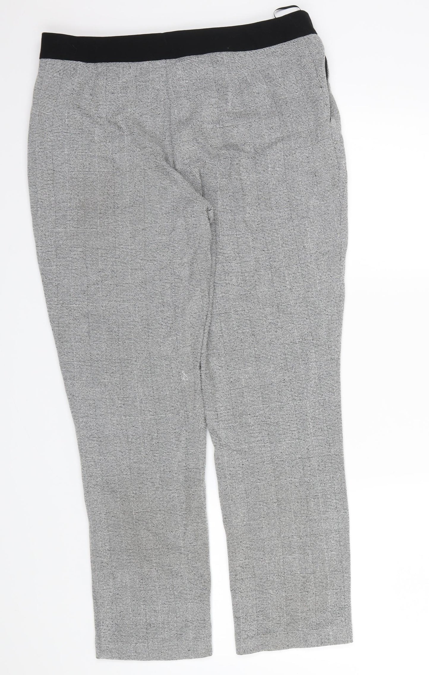 M&S Womens Grey Check  Dress Pants Trousers Size 12 L26 in